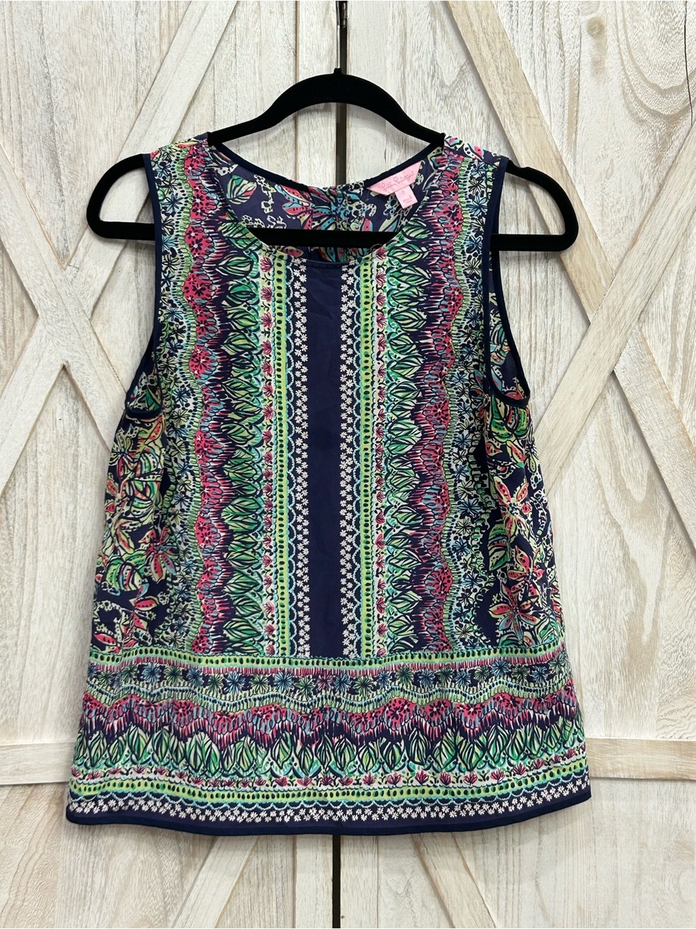Lilly Pulitzer Navy Multicolor Printed Sleeveless Tank